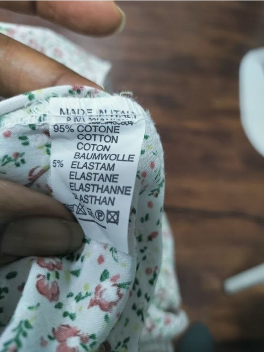 Made In Italy Short Sleeve Floral Print V Neck Maxi Dress White Pink Women's L - Picture 10 of 13